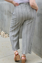 Load image into Gallery viewer, Find Your Path Paper bag Waist Striped Culotte Pants