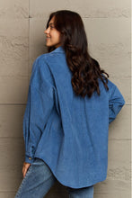Load image into Gallery viewer, Collared Neck Dropped Shoulder Button-Down Jacket