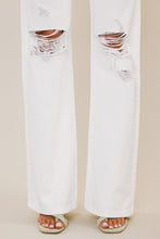 Load image into Gallery viewer, Kancan High-Rise Distressed Flare Jeans in White