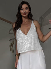 Load image into Gallery viewer, Party Time Sequin Deep V Tank