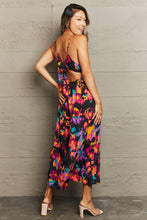 Load image into Gallery viewer, Cascading  Colors Cutout Spaghetti Strap Tiered Dress