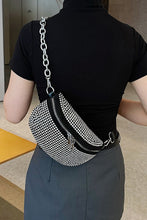 Load image into Gallery viewer, RockStar Rhinestone PU Leather Sling Bag