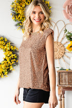Load image into Gallery viewer, Sequin Round Neck Capped Sleeve Tank