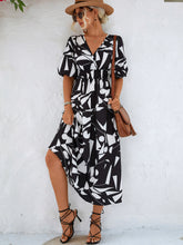 Load image into Gallery viewer, Olivia Printed Surplice Balloon Sleeve Dress
