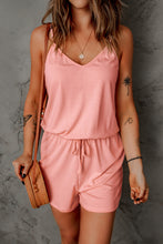 Load image into Gallery viewer, Spaghetti Strap Drawstring Waist Crisscross Romper