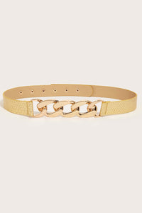 Elegant Chain Detail PU Belt