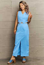 Load image into Gallery viewer, V-Neck Vest and Slit Maxi Skirt Set
