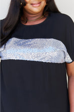 Load image into Gallery viewer, Shine Bright Center Mesh Sequin Top in Black/Silver