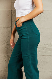Hailey Tummy Control High Waisted Cropped Wide Leg Jeans