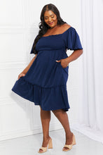 Load image into Gallery viewer, Let&#39;s Laugh Smocked Bow-Look Back Dress