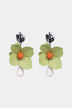 Load image into Gallery viewer, Bloosom Flower and Teardrop Resin Dangle Earrings