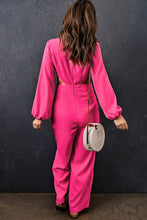 Load image into Gallery viewer, Balloon Sleeve Cutout Plunge Jumpsuit