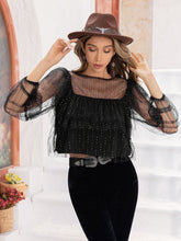 Load image into Gallery viewer, Sparkle me Round Neck Layered Long Sleeve Blouse