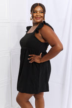 Load image into Gallery viewer, Sunny Days Empire Line Ruffle Sleeve Dress in Black