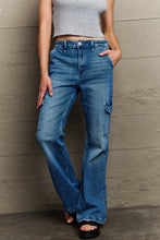 Load image into Gallery viewer, Holly High Waisted Cargo Flare Jeans