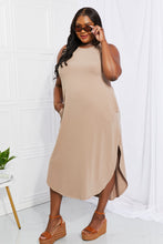 Load image into Gallery viewer, Making Music Brushed Sleeveless Dress in Mocha