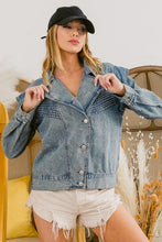Load image into Gallery viewer, Button Up Long Sleeve Denim Jacket
