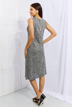 Load image into Gallery viewer, Meet Me Halfway Heart Neck A-Line Dress in Charcoal