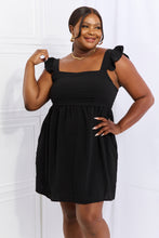 Load image into Gallery viewer, Sunny Days Empire Line Ruffle Sleeve Dress in Black