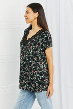 Load image into Gallery viewer, You Grow Girl Floral V-Neck Top in Black/Floral