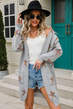 Load image into Gallery viewer, Star Pattern Open Front Longline Cardigan