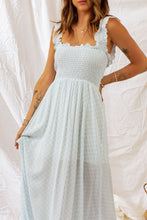 Load image into Gallery viewer, Plaid Ruffle Strap Smocked Maxi Dress
