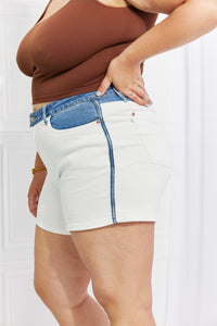 Desiree High Waisted Two-Tone Shorts