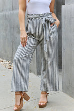 Load image into Gallery viewer, Find Your Path Paper bag Waist Striped Culotte Pants