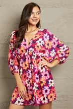 Load image into Gallery viewer, Peace &amp; Love Floral Print Mini Dress