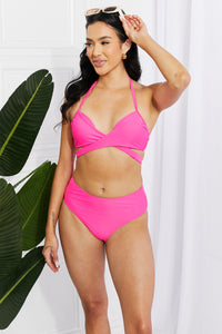 Swim Summer Splash Halter Bikini Set in Pink