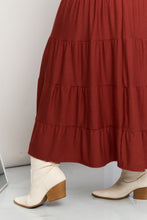Load image into Gallery viewer, Wide Waistband Tiered Midi Skirt