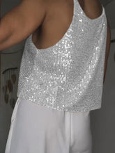 Load image into Gallery viewer, Party Time Sequin Deep V Tank