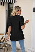 Load image into Gallery viewer, Eyelet Puff Sleeve V-Neck Top