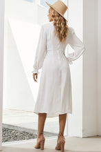 Load image into Gallery viewer, Twist Front V-Neck Flounce Sleeve Dress