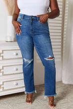Load image into Gallery viewer, Distressed Raw Hem Jeans