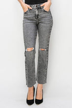 Load image into Gallery viewer, High Waist Distressed Straight Jeans