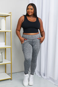 Heathered Wide Waistband Yoga Leggings