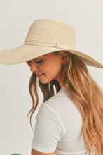 Load image into Gallery viewer, Fame Sequin Letter Graphic Wide Brim Straw Hat