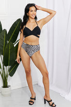 Load image into Gallery viewer, Swim Summer Splash Halter Bikini Set in Black