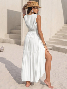 Positano Slit V-Neck Sleeveless Dress