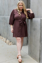 Load image into Gallery viewer, Hello Darling Half Sleeve Belted Mini Dress in Charcoal