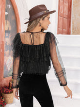 Load image into Gallery viewer, Sparkle me Round Neck Layered Long Sleeve Blouse