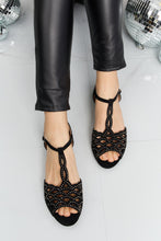 Load image into Gallery viewer, Rhinestone Cutout Peep Toe Sandals