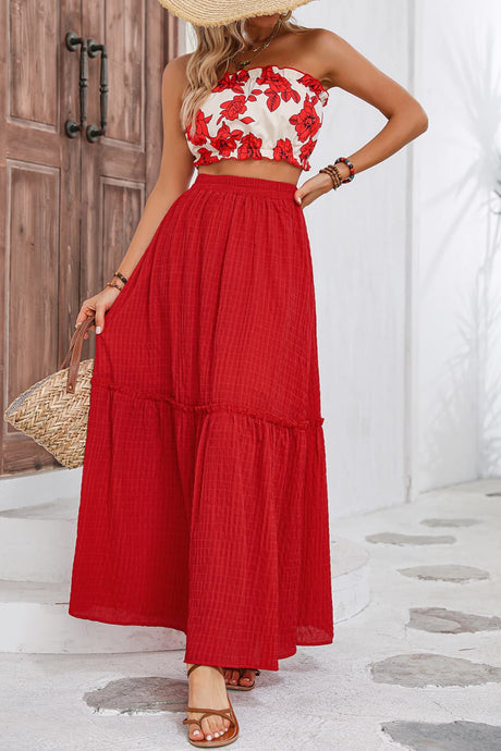 Hola Floral Tube Top and Maxi Skirt Set