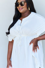 Load image into Gallery viewer, Out Of Time  Ruffle Hem Dress with Drawstring Waistband in White