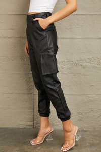 On the Edge Kancan High Rise Leather Joggers