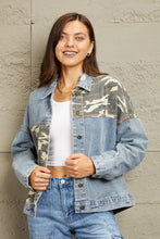 Load image into Gallery viewer, Washed Denim Camo Contrast Jacket