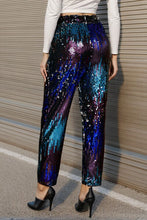 Load image into Gallery viewer, Sequin Contrast High Waist Pants