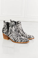 Load image into Gallery viewer, Shoes Back At It Point Toe Bootie in Snakeskin