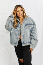 Load image into Gallery viewer, Time To Shine Twill Denim Fringe Jacket